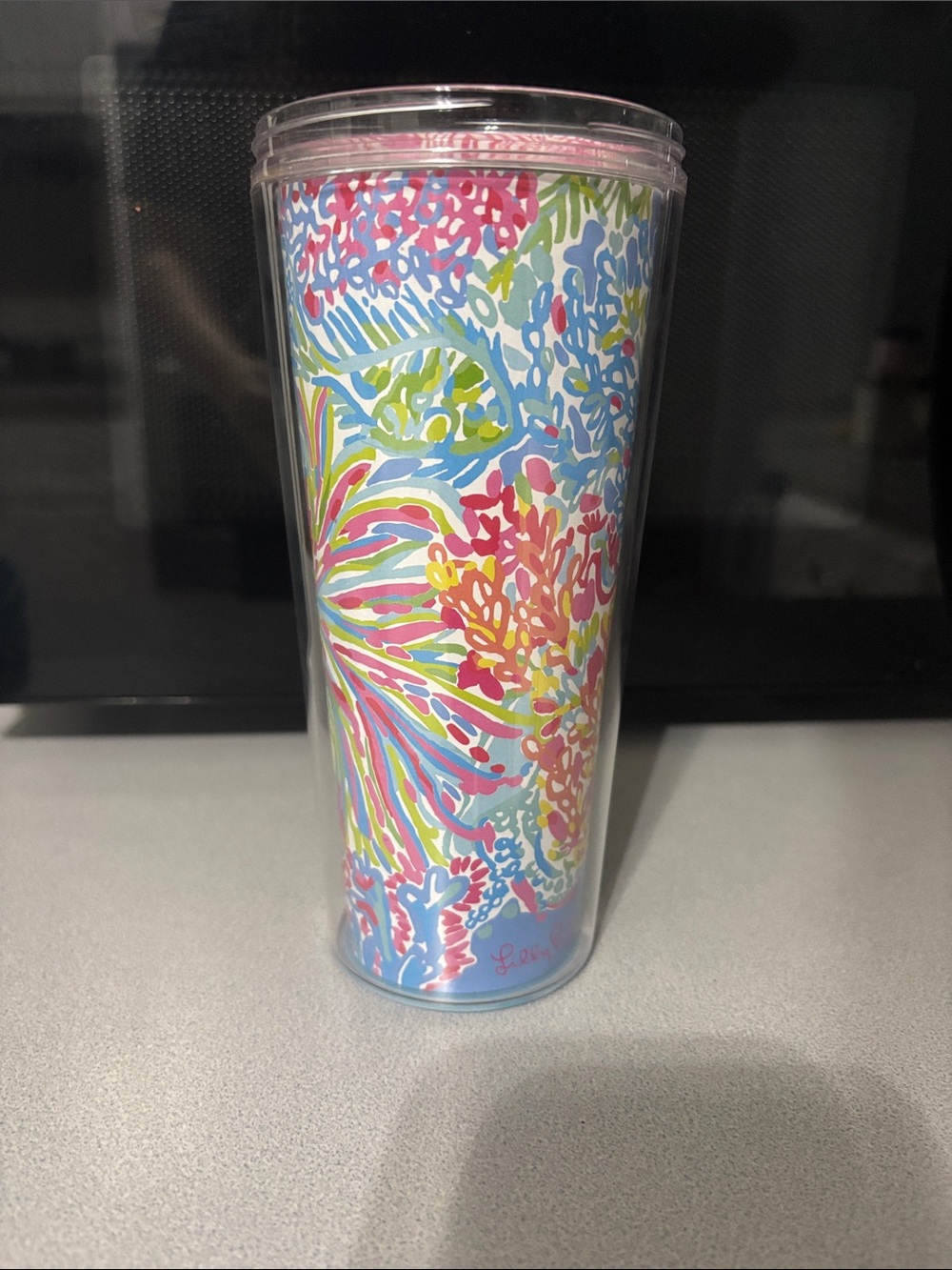 Lilly Pulitzer Coral Reef Print Tumbler in Pink, Blue & Green